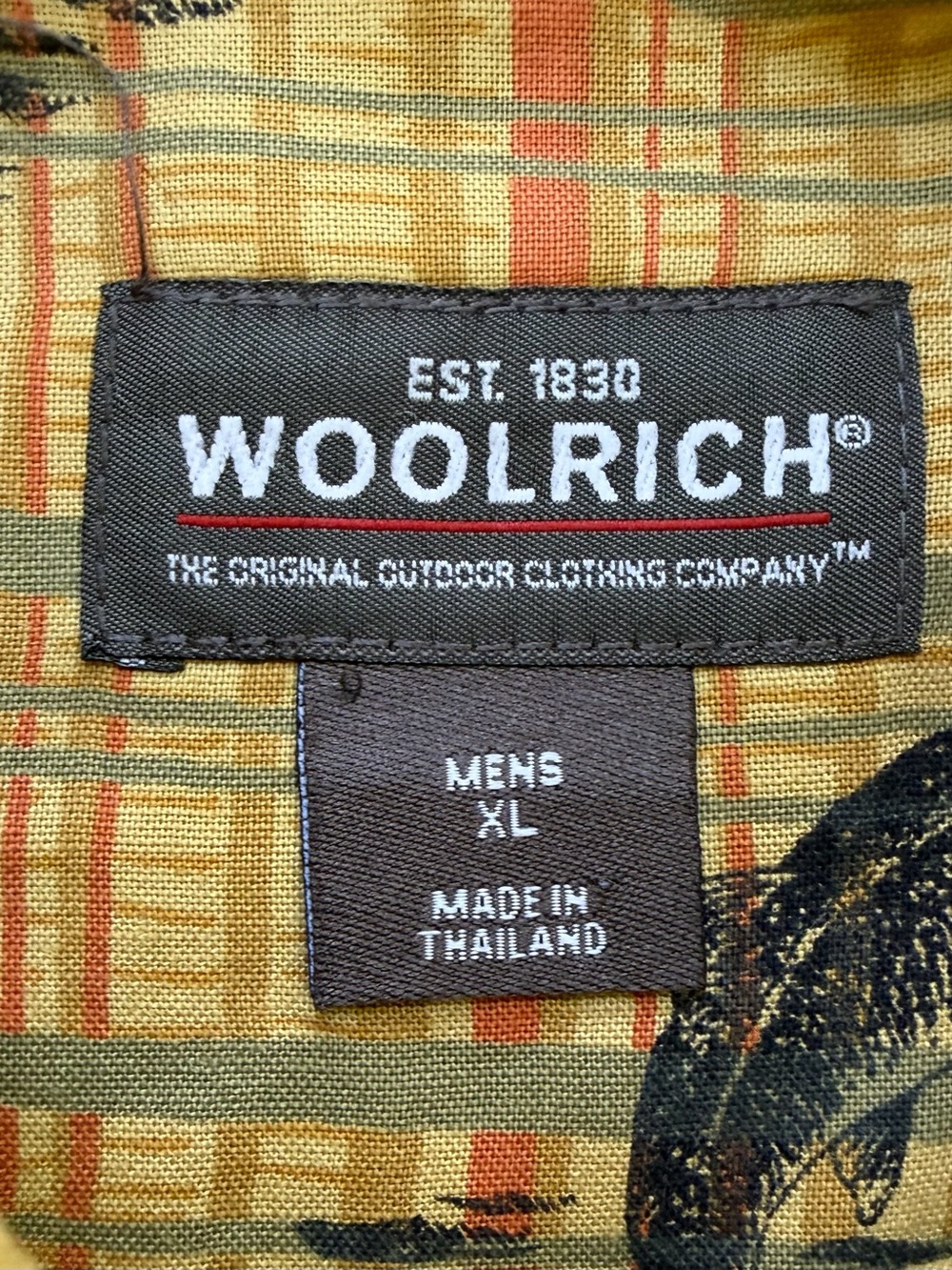 Woolrich Curry Fish & Dragonfly #6643 Short Sleeve Button Down Shirt Size XL - Picture 7 of 10
